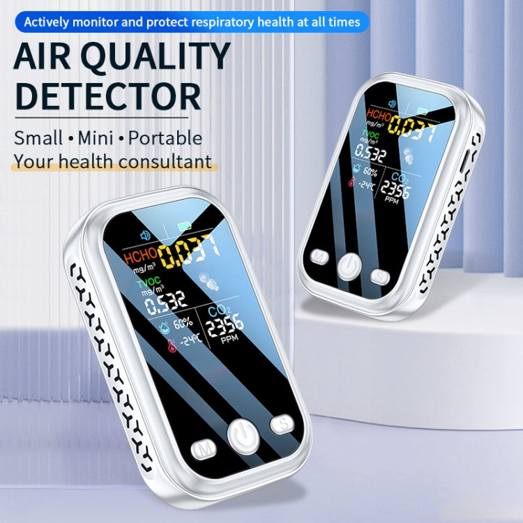 5 In 1  Air Quality Monitor TVOC HCHO CO2 Detector Temperature Humidity Tester