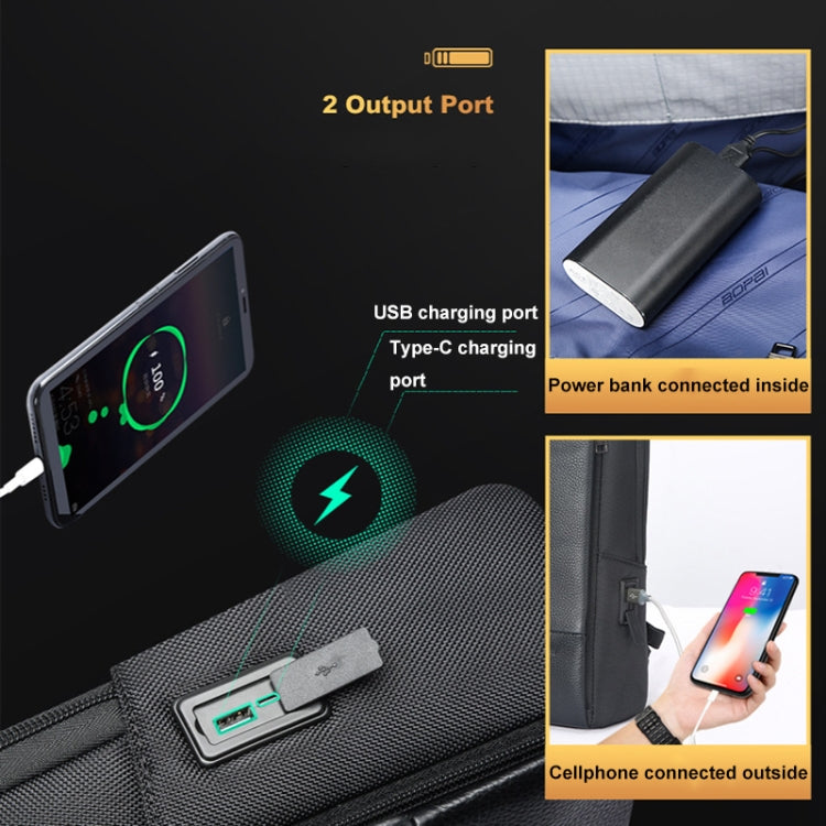 Bopai First-Layer Cowhide Business Commuter Waterproof And Lightweight Laptop Backpack, 61-122721