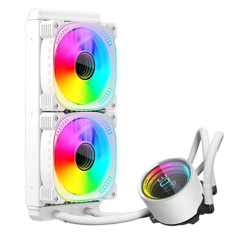 COOLMOON CM-YM-240T Digital ARGB Lens Edition Integrated Water Cooling CPU Cooler Temperature Display CPU Fan, CM-YM-240T