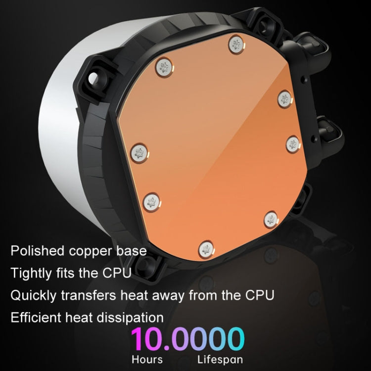 COOLMOON CM-YM-240T Digital ARGB Lens Edition Integrated Water Cooling CPU Cooler Temperature Display CPU Fan, CM-YM-240T