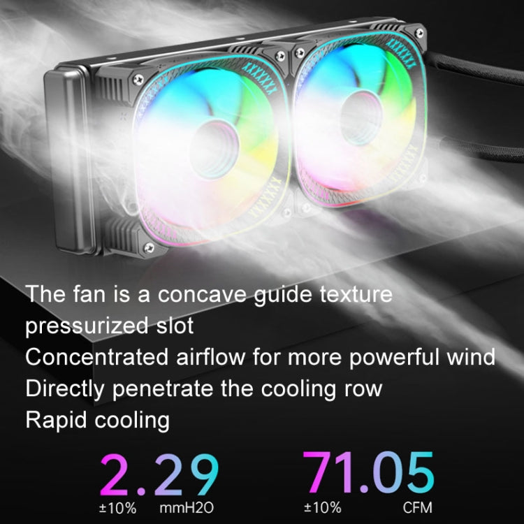 COOLMOON CM-YM-240T Digital ARGB Lens Edition Integrated Water Cooling CPU Cooler Temperature Display CPU Fan, CM-YM-240T