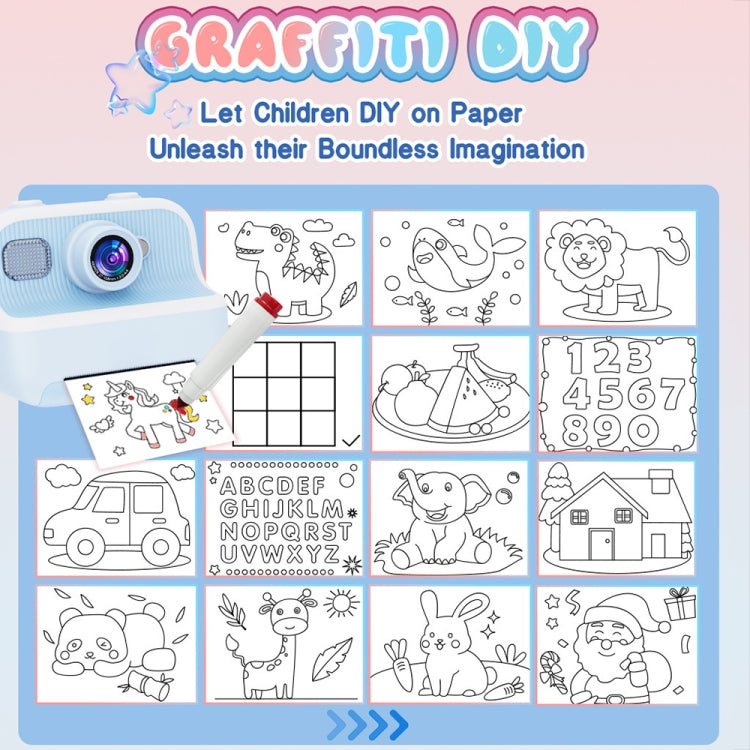 M8 2.4-Inch 1080P HD 2400W Pixel Dual-Camera Children Thermal Printing Camera, Pink, Blue, Purple, Pink+32GB, Blue+32GB, Purple+32GB