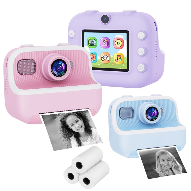 M8 2.4-Inch 1080P HD 2400W Pixel Dual-Camera Children Thermal Printing Camera, Pink, Blue, Purple, Pink+32GB, Blue+32GB, Purple+32GB