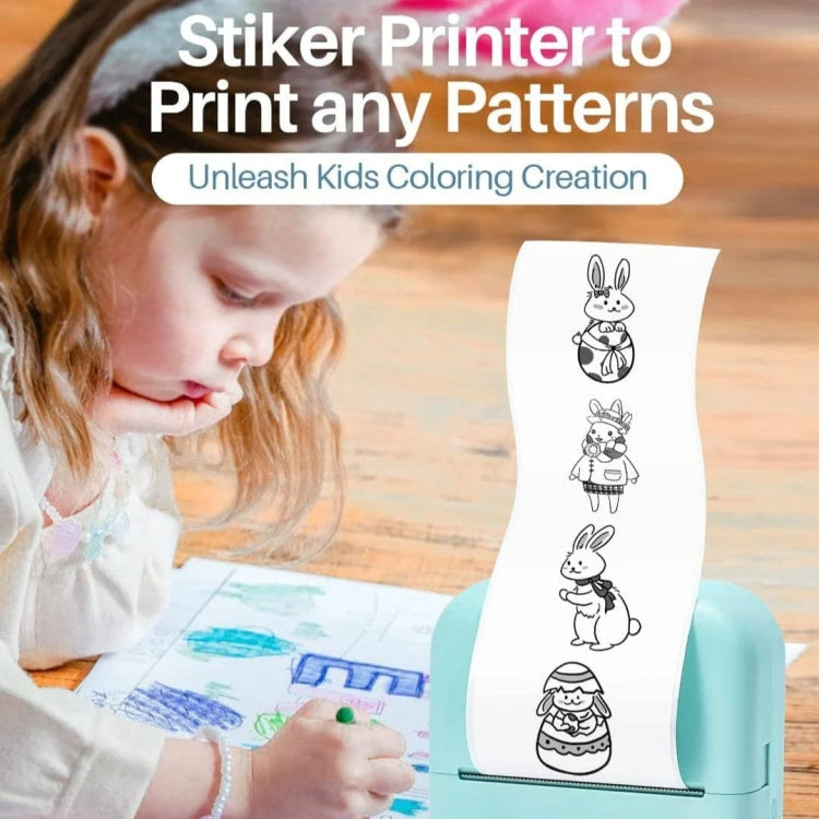 Phomemo M02X Inkless Pocket Printer Bluetooth Thermal Portable Sticker Maker Machine, White, Green