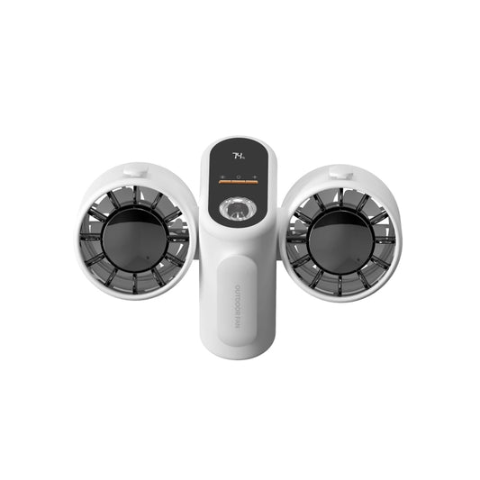 HX-157 Double-head Digital Display Waist-mounted Fan with Emergency Lighting Function