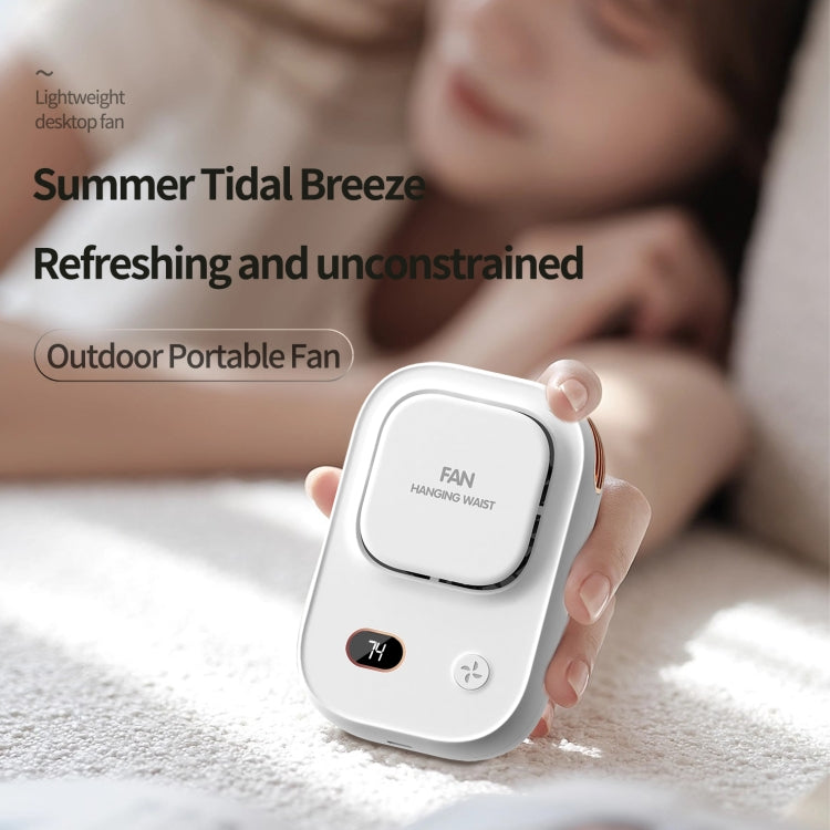 HX-150A Outdoor Digital Display Silent USB Charging Bladeless Waist Hanging Neck Fan