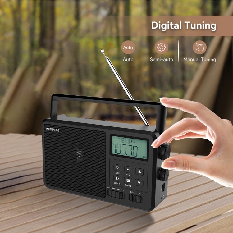 Retekess TR638 LCD Digital Display Full-Band Bluetooth FM Radio Support External Antenna