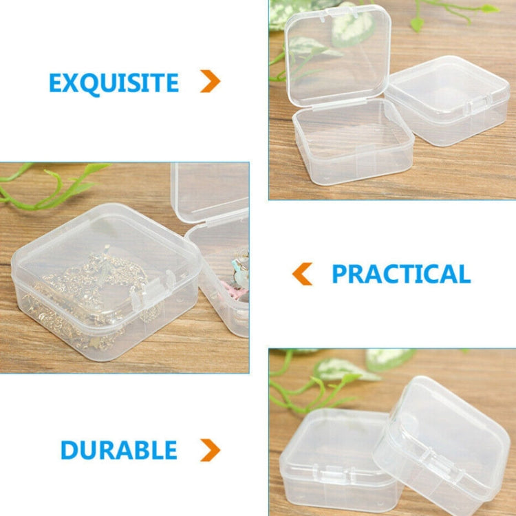 10pcs Square Plastic Transparent Storage Box With Lid Dustproof Earring Ring Jewelry Storage Box
