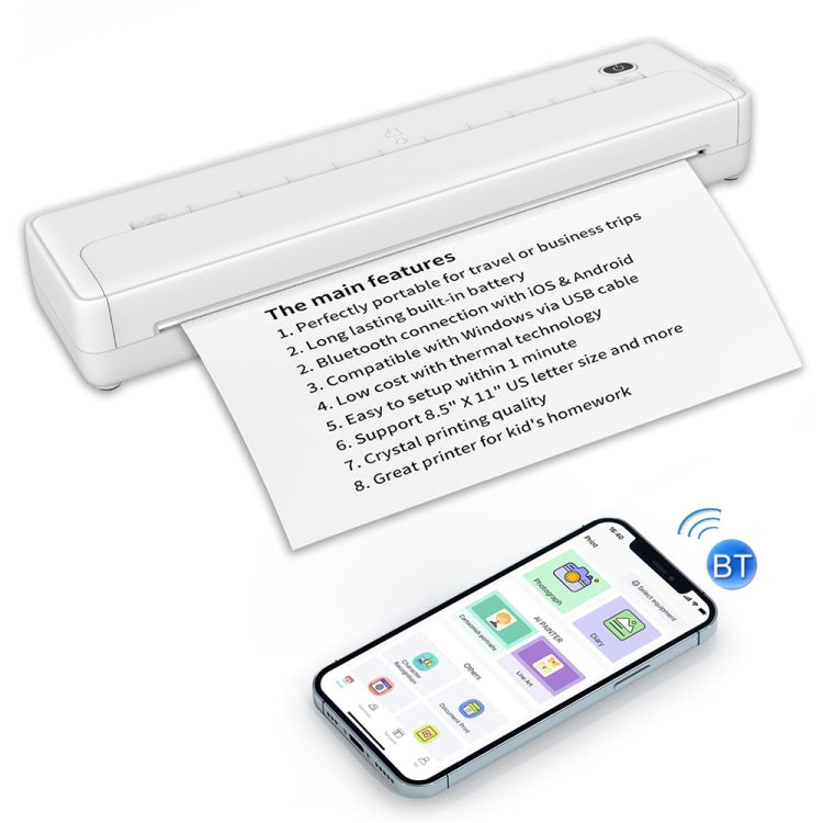 A4-XZ 203DPI A4 Home Portable Smart Wireless Inkless Thermal Printer