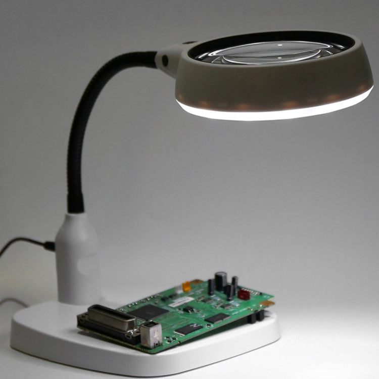 Desktop With 21 LED Lights 10X HD Reading Repair Metal Hose Magnifier