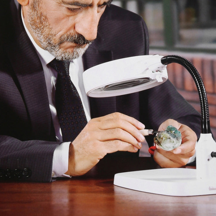 Desktop With 21 LED Lights 10X HD Reading Repair Metal Hose Magnifier