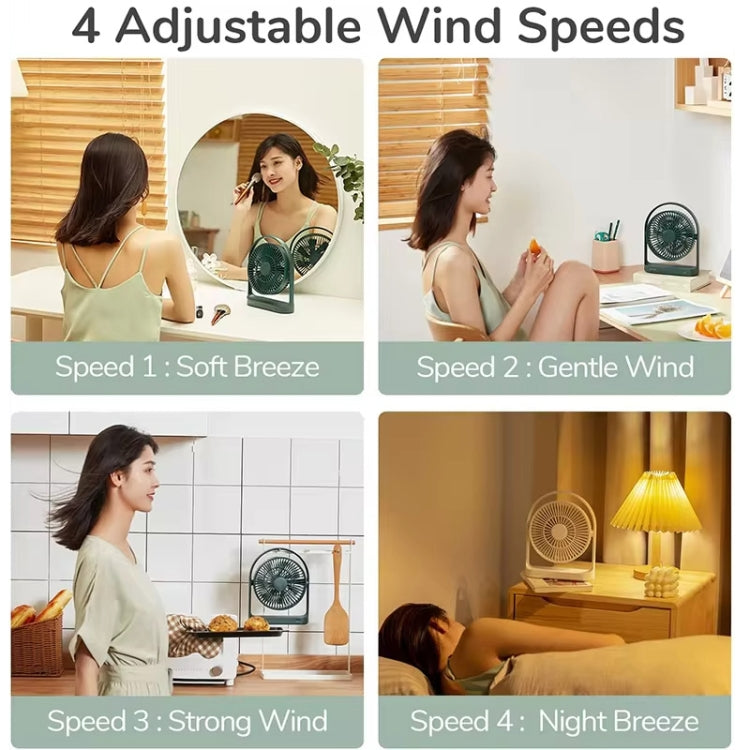 JisuLife FA19 4000mAh Wireless Rechargeable Desktop Mini Fan Silent Portable Fan