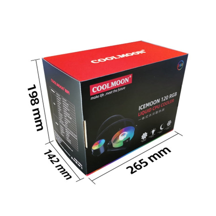 COOLMOON RGB120 5V ARGB Integrated Single Row Multi-Platform CPU Cooler, RGB120