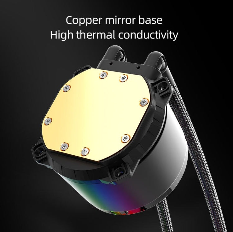COOLMOON CM-YM-360T Computer ARGB Temperature Display Lens Multi-Platform Integrated CPU Cooler, CM-YM-360T