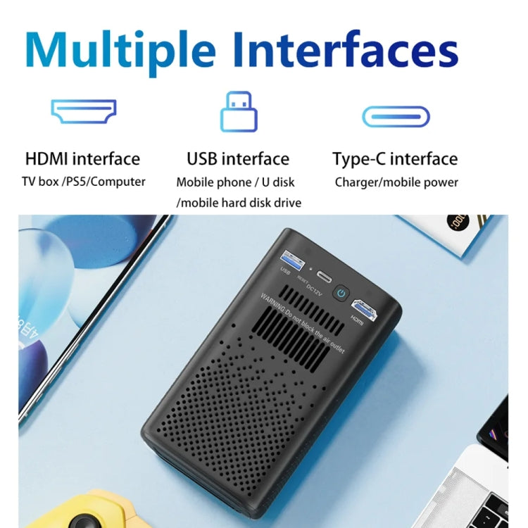 TOUMEI C900 Outdoor Portable Built-In Battery 4K HD Home Music Projector