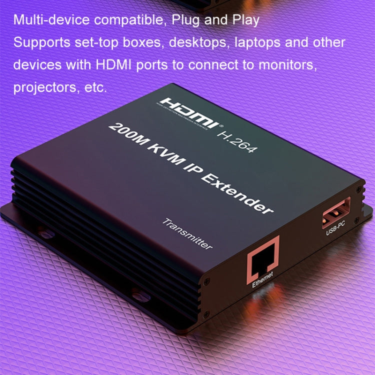 200m HDMI KVM IP Network Cable Extender H.264 Mouse Keyboard Extender