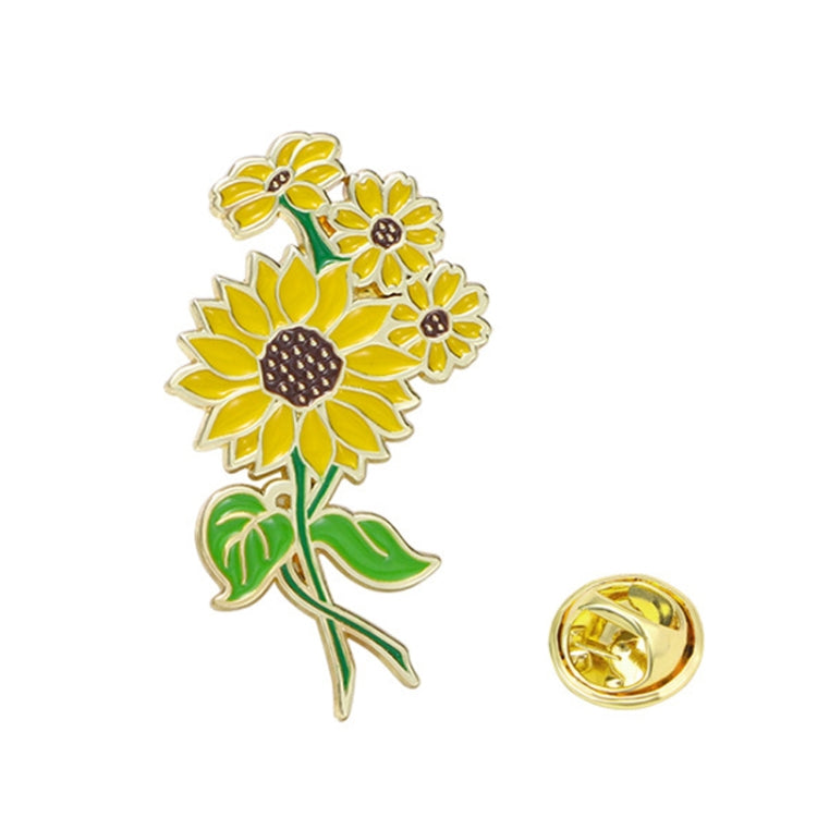 Cartoon Plant Flower Alloy Enamel Badge Garden Style Sunflower Clothing Bag Brooch Ornament
