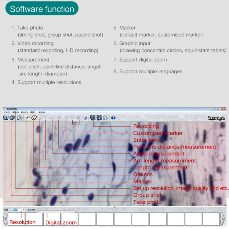 Supereyes 500x HD USB Circuit Board Repair Electron Microscope