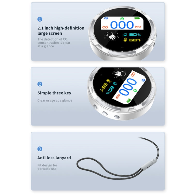 Portable Waterproof Carbon Monoxide Alarm Detector