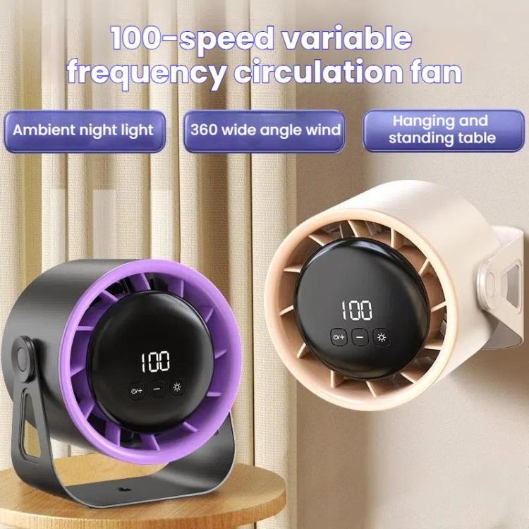 100-Gear High-Speed Circulating Fan Rechargeable Desktop Digital Display Turbo Wall-Mounted Fan