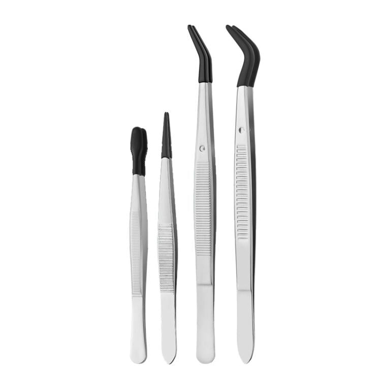 Dip Molded Stamp Clip False Eyelash Auxiliary Clip Stainless Steel Tweezer Tools