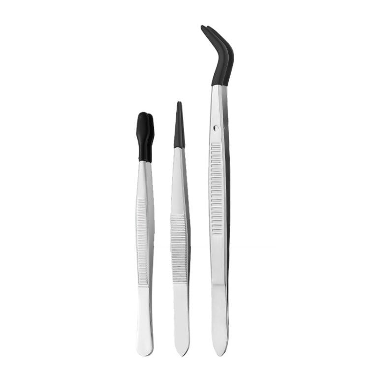 Dip Molded Stamp Clip False Eyelash Auxiliary Clip Stainless Steel Tweezer Tools