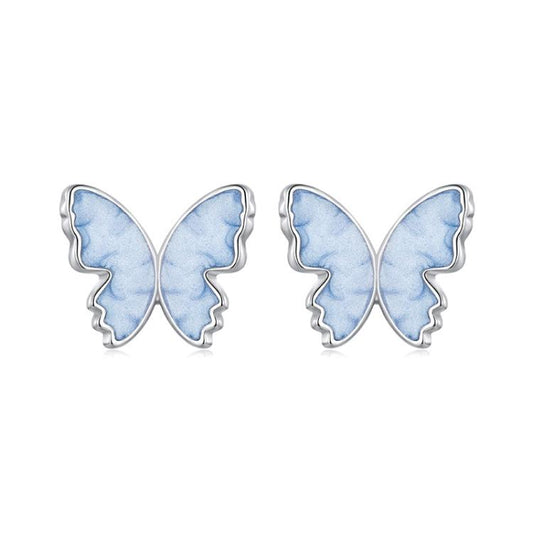 S925 Sterling Silver Butterfly Earrings Fresh Animal Earrings