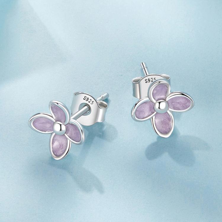S925 Sterling Silver Platinum-Plated Lilac Earrings