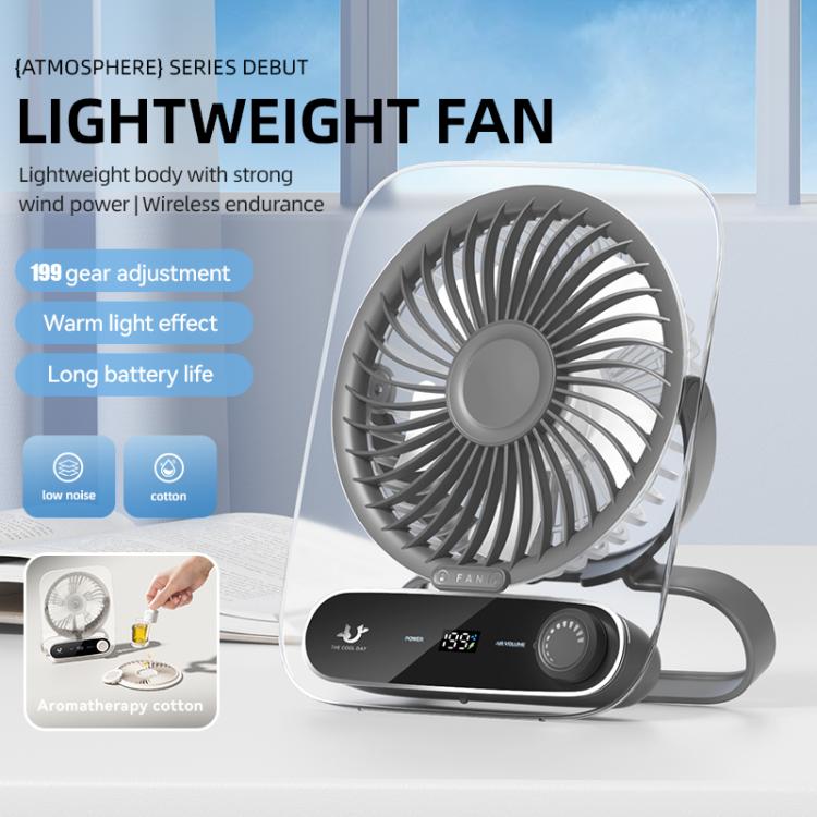 199-speed Desktop wall-mounted Fan With Handle & Light Built-in Aromatherapy Cotton