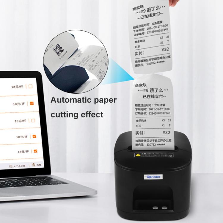 Xprinter XP-80T 80mm QR Code Supermarket Receipt Label Thermal Printer, USB, USB+Lan