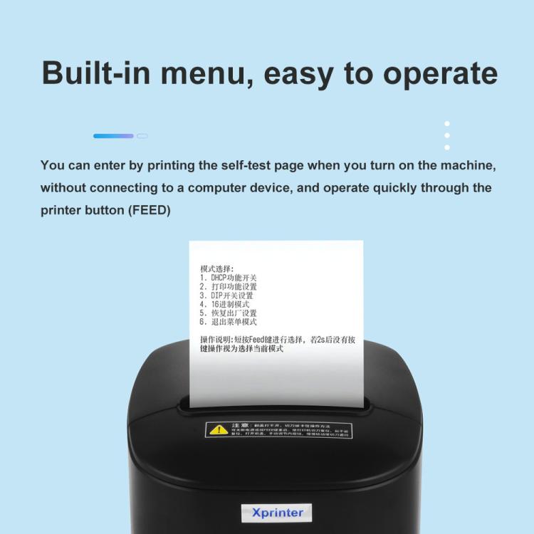 Xprinter XP-80T 80mm QR Code Supermarket Receipt Label Thermal Printer, USB, USB+Lan