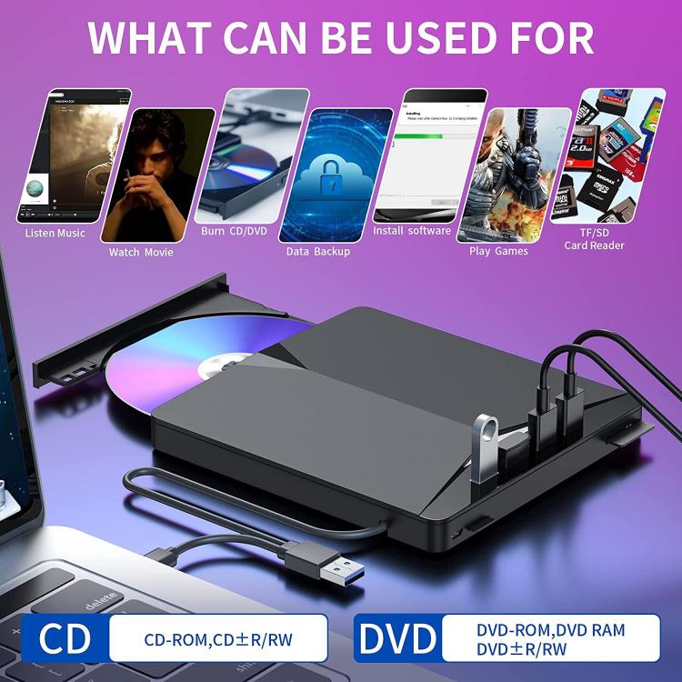 USB3.0 / Type-C External Removable Optical Drive DVD / CD Multi-Interface Writer