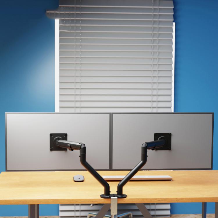 17-32 Inch Dual Monitor Mount Gas Spring 360 Degree Heavy Duty Floating Desk Arm