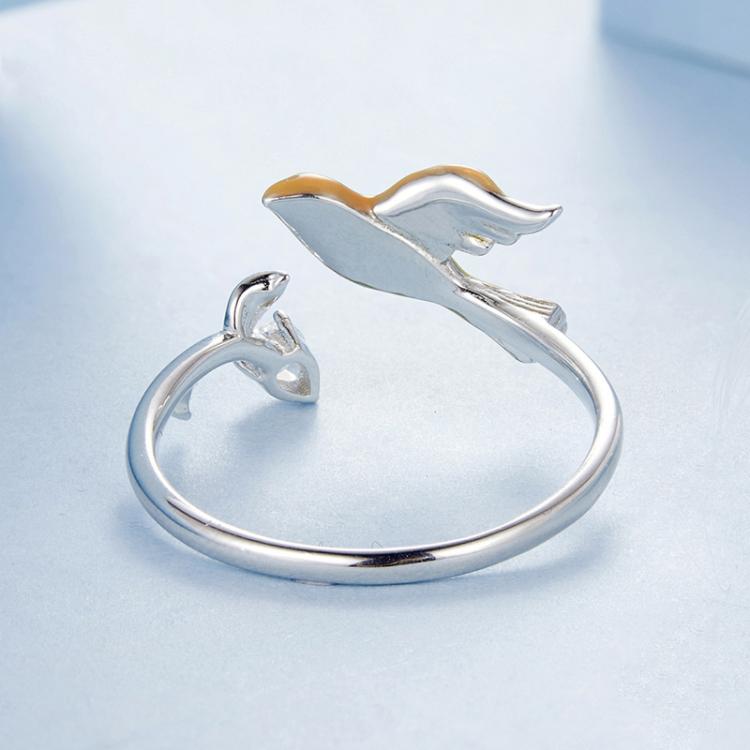 S925 Sterling Silver Vivid Oriole Open Adjustable Ring