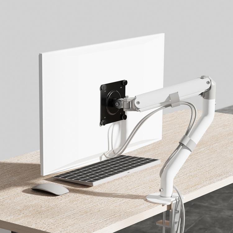 For 15-32 Inch Monitor Bracket Adjustable Gas Spring Computer Screen Desk Mount Stand, Arm Black, Arm White