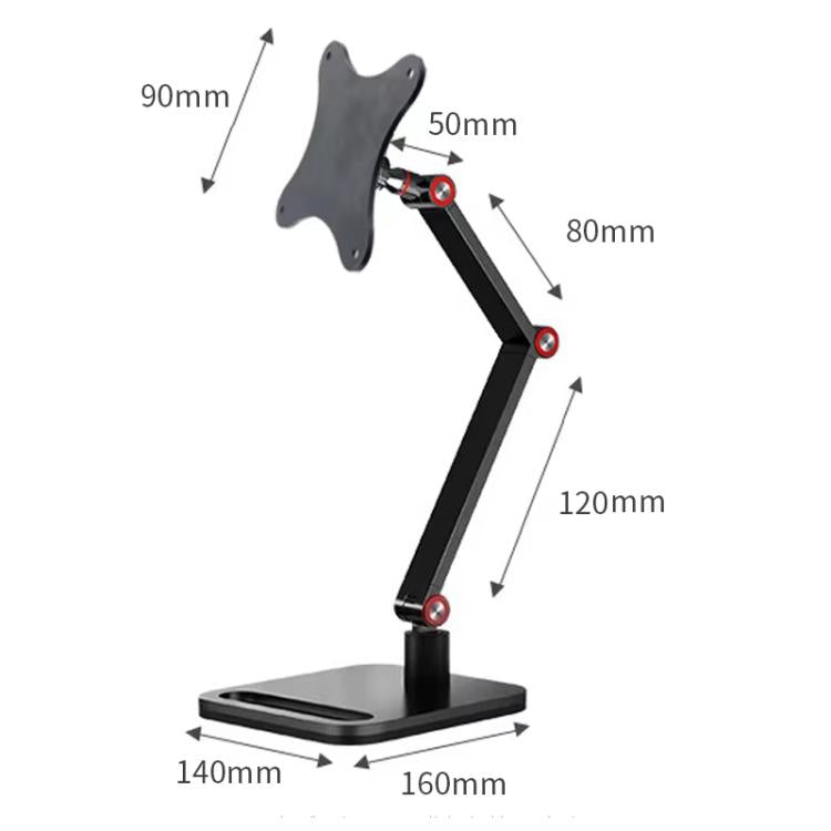 Portable Vesa Monitor Stand Height Adjustable Swivel Desk Mount For 17-Inch Screens