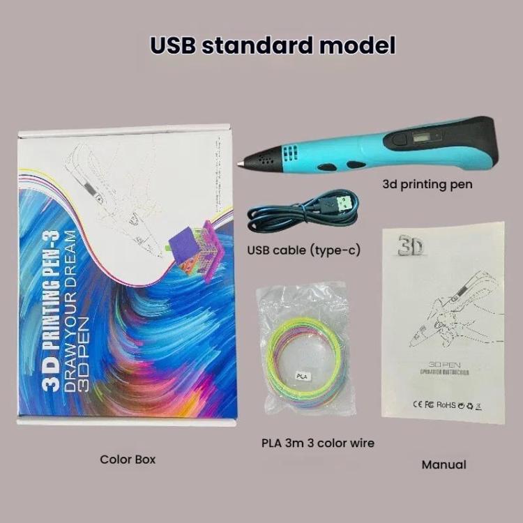 3D Printing Pen Kids Education Drawing DIY Doodle Stereoscopic Drawing 3D Pen
