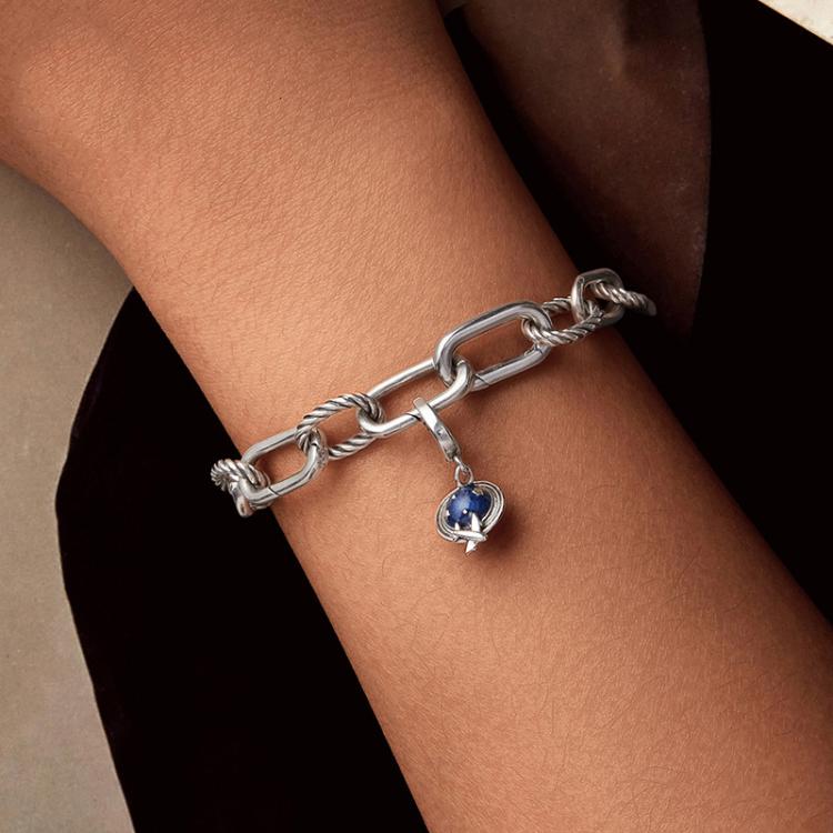 S925 Sterling Silver Global Travel Pendant Openable Buckle Head Beads