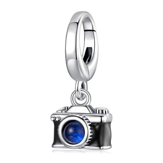 S925 Sterling Silver Camera Pendant Bracelet Openable Beads