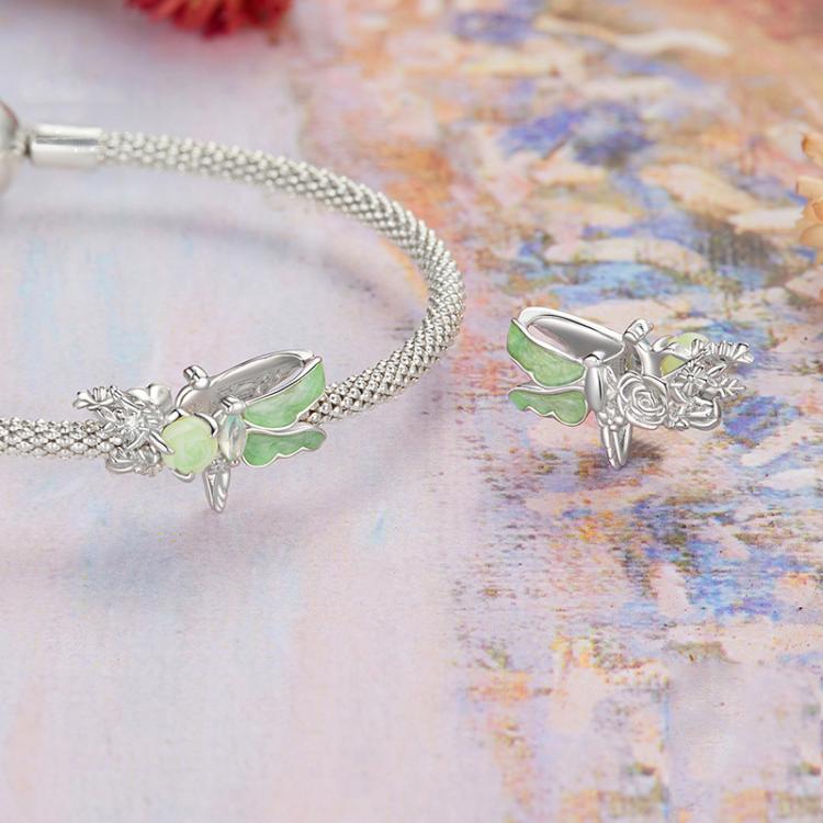 S925 Sterling Silver Vivid Dragonfly Jewelry Accessories Animal Beads