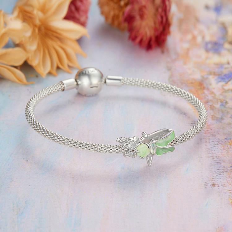 S925 Sterling Silver Vivid Dragonfly Jewelry Accessories Animal Beads