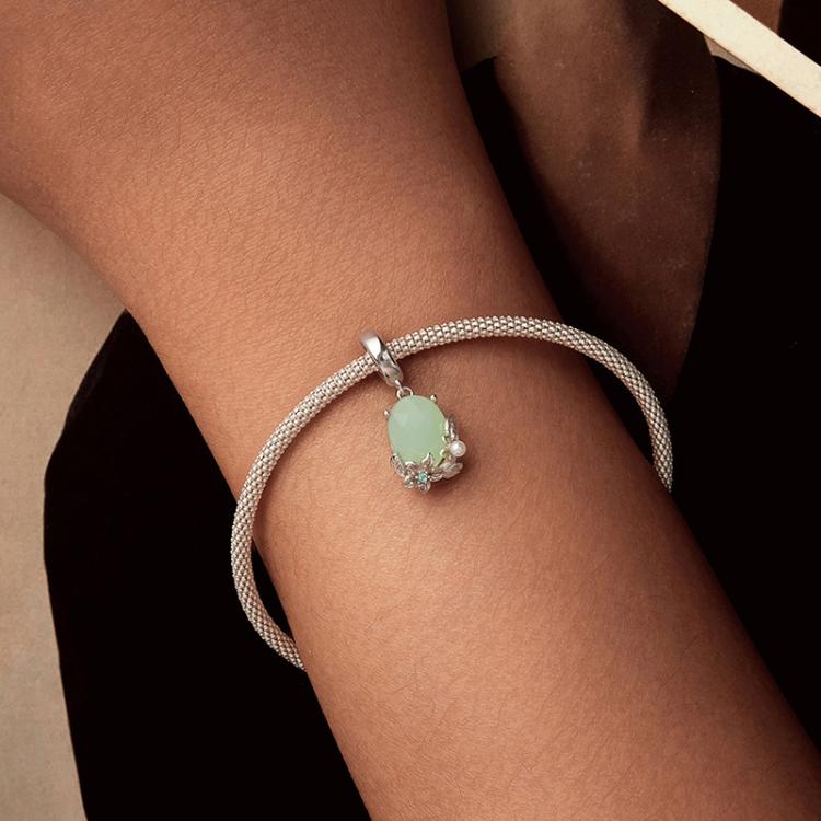 S925 Sterling Silver Pearl Flower Pendant