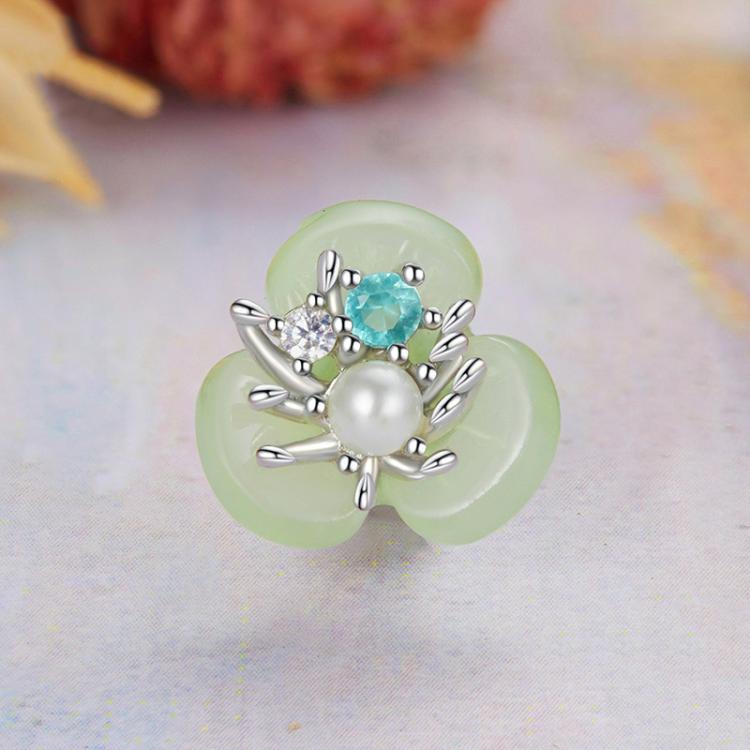 S925 Sterling Silver Flower Pearl Silicone Spacer Beads Jewelry Bead Accessories