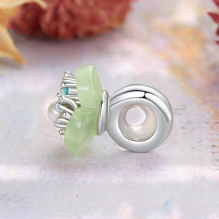 S925 Sterling Silver Flower Pearl Silicone Spacer Beads Jewelry Bead Accessories