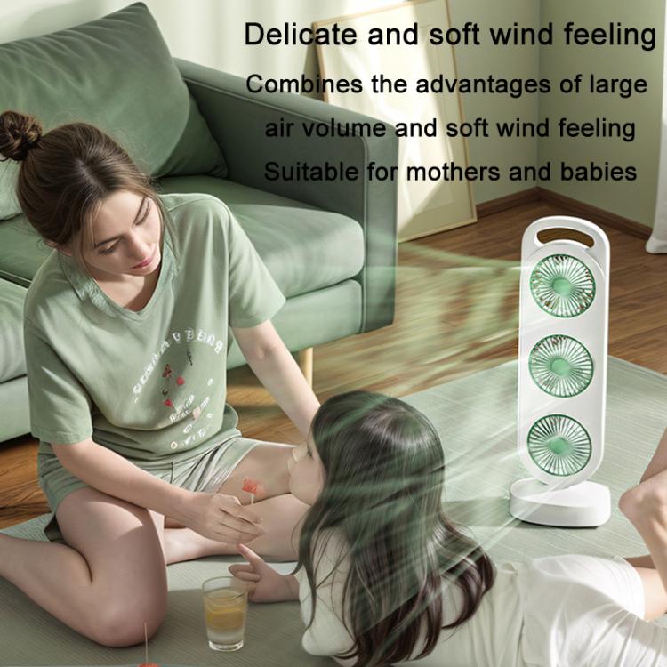 Simple Triple Turbine Design Fan Large Wind Desktop USB Charging Portable Home Outdoor Dormitory Fan