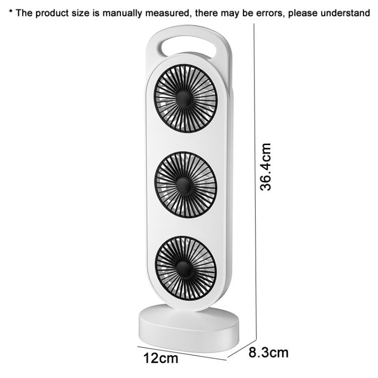 Simple Triple Turbine Design Fan Large Wind Desktop USB Charging Portable Home Outdoor Dormitory Fan