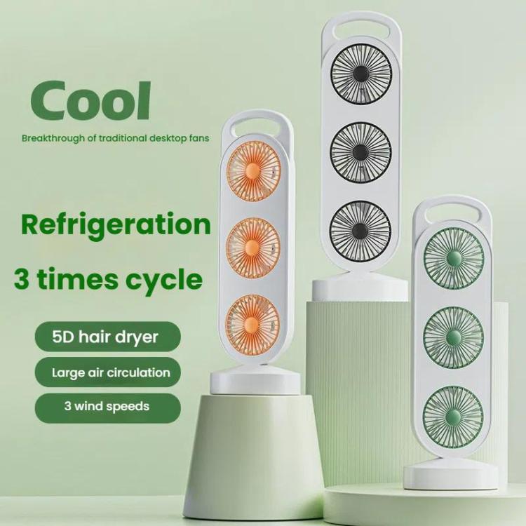 Simple Triple Turbine Design Fan Large Wind Desktop USB Charging Portable Home Outdoor Dormitory Fan