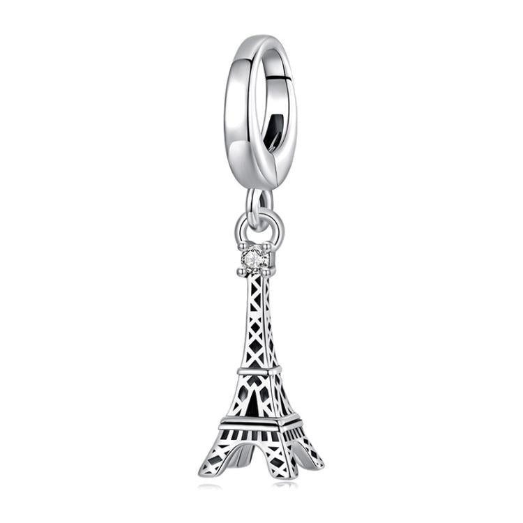 S925 Sterling Silver Eiffel Tower Pendant Jewelry Beads