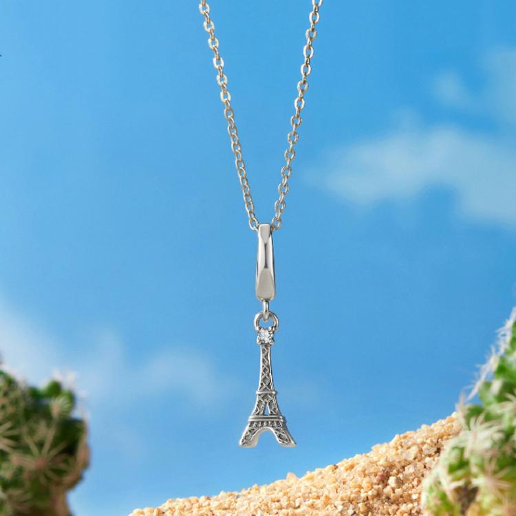 S925 Sterling Silver Eiffel Tower Pendant Jewelry Beads