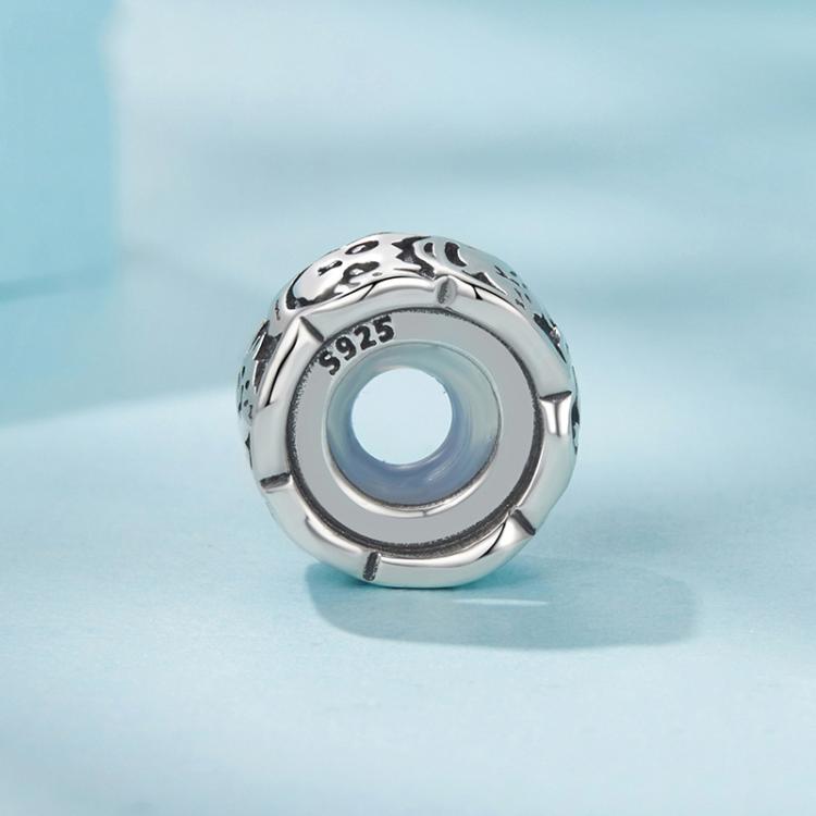 S925 Sterling Silver Platinum-Plated Cute Cat Silicone Spacer Beads Jewelry Beads